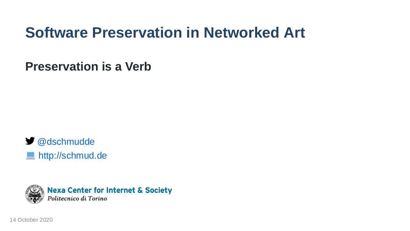 Software Preservation in Networked Art slides